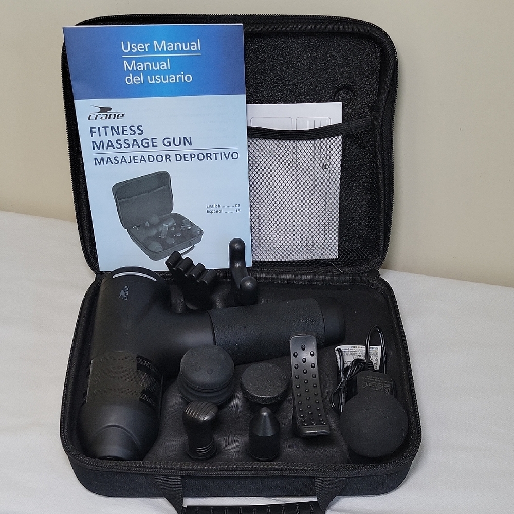 Crane Fitness Massage Gun with‎ 8 Massage Heads / Carrying Case